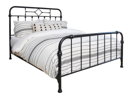 Packlan Queen Metal Panel Bed Matte Black - 305946Q For Cheap