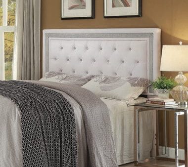 Andenne Eastern King California King Tufted Upholstered Headboard White - 300545K Cheap