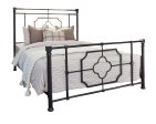 Paskay Eastern King Metal Panel Bed Matte Black - 305766KE Sale