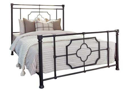 Paskay Eastern King Metal Panel Bed Matte Black - 305766KE Sale