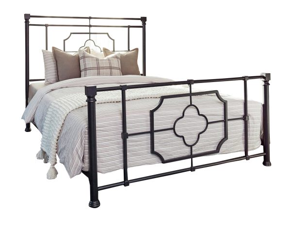 Paskay Eastern King Metal Panel Bed Matte Black - 305766KE Sale