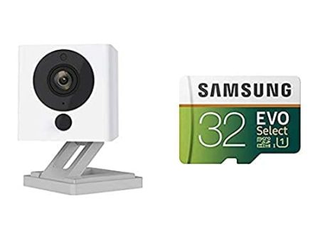 Wyze Cam 1080p HD Indoor Wireless Smart Home Camera with Night Vision, 2-Way Audio, Works with Alexa (Pack of 2) & Samsung 32GB 95MB s (U1) MicroSD EVO Select Memory Card with Adapter (MB-ME32GA AM) For Sale