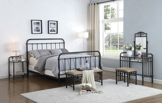 Livingston California King Panel Metal Bed Dark Bronze - 300399KW Discount