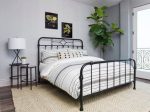 Packlan Queen Metal Panel Bed Matte Black - 305946Q For Cheap